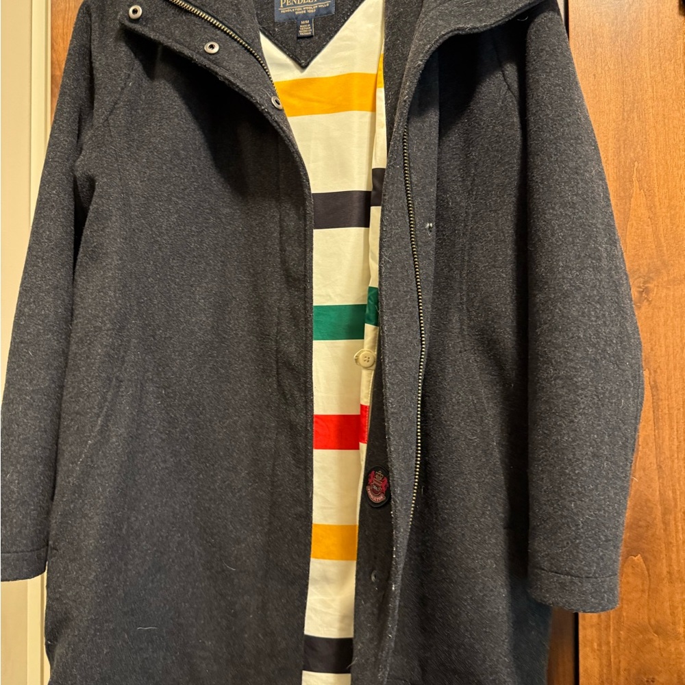 Pendleton Gray Trench Coat Modern Minimalist Desi… - image 7